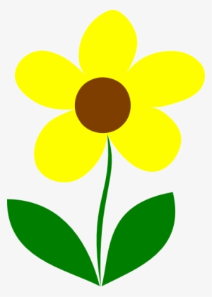 Yellow Flower Stem Clip Art At Clker - Flower With Stem Clipart