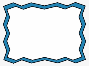 Blue Zig Zag Frame - Blue Clip Art Border