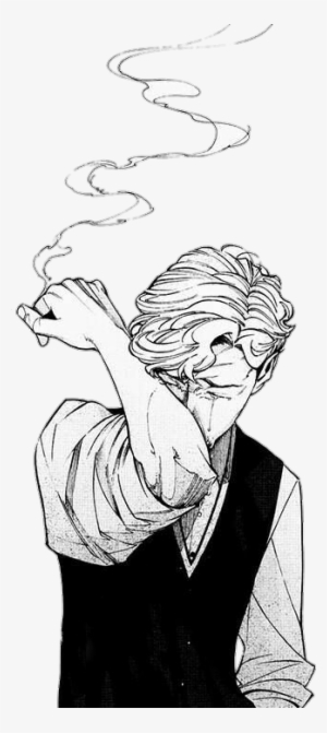 Smoke Boy Man Manga Sad Draw Blackandwhite - Sad Draw