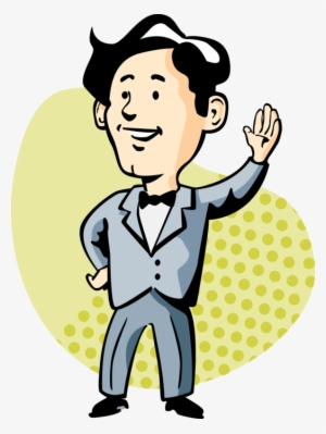 Vector Illustration Of Sharp Dressed Man With Bow Tie - New Neighbor