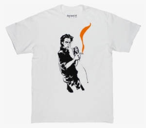 Reinhard Orange Smoke White T-shirt - Reinhard Kleist Nick Cave - Mercy On Me Comic