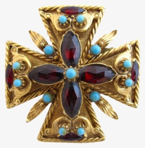 Vintage Florenza Maltese Cross Brooch / Pin - Brooch