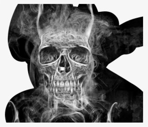Blackandwhite Black White Skull Smoke Fire Hardcore - Skull