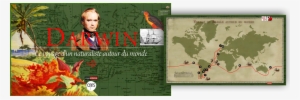 Le Voyage De Darwin - Framed Poster: World Map - Contemporary, 67x98cm.