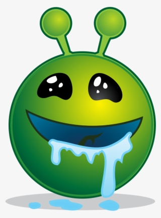 Smiling Green Aliens Droling Clippings - Alien Smiley