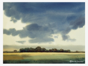 040716 Watercolor Minekereinders Landscape In Groningen - Tree