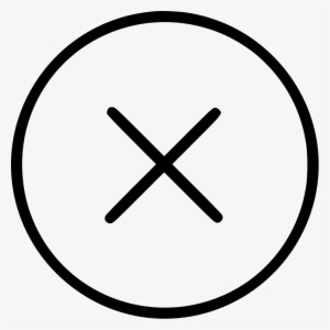 Circle Shape Cancel Sign - X Button White Transparent Transparent