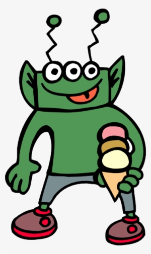 Clip Art At Clker Com Vector Online - Alien Eating Ice Cream