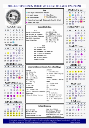 Burlington Edison School District Calendar