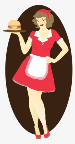 Retro Waitress - Illustration
