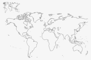 World Map Contour Vector - World Map Outline Black And White Printable