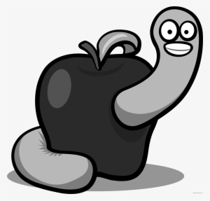 Apple With Worm Clipart - Cartoon Apple And Worm