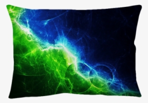 Blue And Green Abstract Lightning Throw Pillow • Pixers®