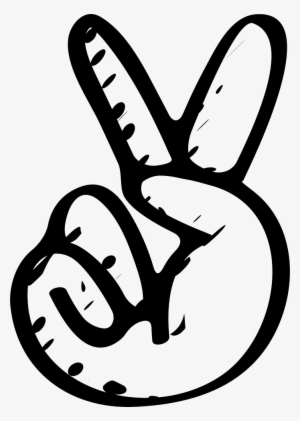 Peace And Love Sketched Hand Symbol - Manita De Amor Y Paz