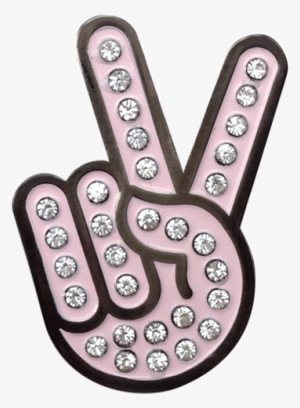 Peace Sign Hand Gesture Ball Marker & Hat Clip With - Readygolf - Peace Sign Hand Gesture Ball Marker