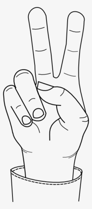 Source - - Hand Making Peace Sign Drawing