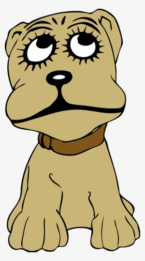 Sad Dog Clipart - Cartoon Dog Shower Curtain