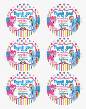 My Little Pony Birthday Sticker Tag - Circle
