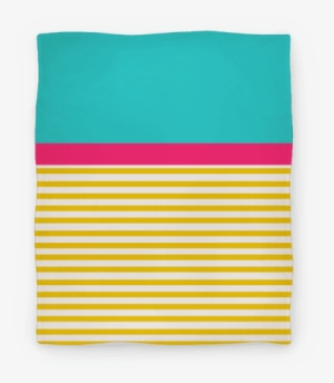 Yellow And Pink Color Block Stripe Blanket - Art Paper