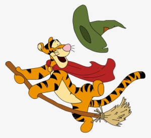 Eeyore As Tigger Pumpkin Tigger Tigger On Broomstick - Halloween Winnie The Pooh Png
