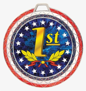 1st Place Red, White & Blue Bling Medal - 1st Place In Karate Trophy