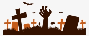 Grave And Zombie Hand Reaching Out - Cemeteries Vector