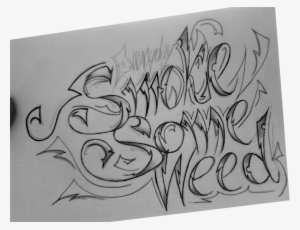 Drawn Cannabis Smoke Drawing - Smoke Some Weed Everyday
