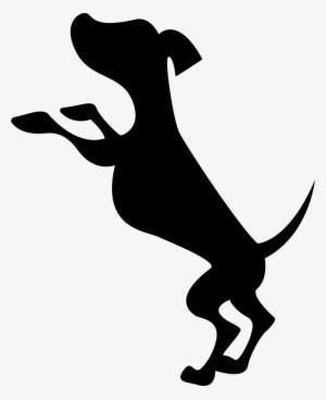Small Dog Silhouette Standing On His Back Paws Svg - Dog Icons