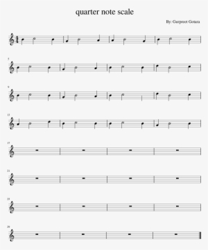 Quarter Note Scale Sheet Music Composed By By - Be My Baby