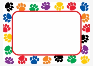 Tcr5168 Colorful Paw Prints Name Tags/labels Image - Paw Patrols Name Tags