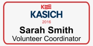 Kasich Presidential Name Badge