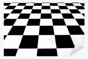 Black And White Checkered Linoleum Floor Receding Sticker