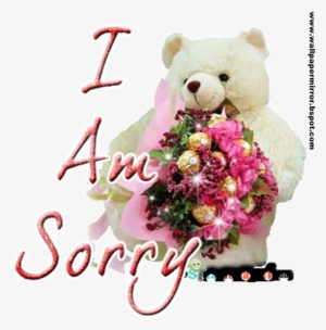 Im Sorry Wallpaper - Sorry Teddy And Flowers