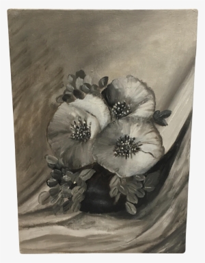 Still Life Monochromatic Floral Painting - Painting