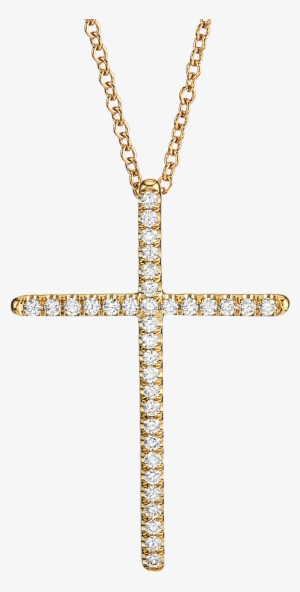 Necklace Cross Large Yellow Gold 18k With Diamonds - Necklace