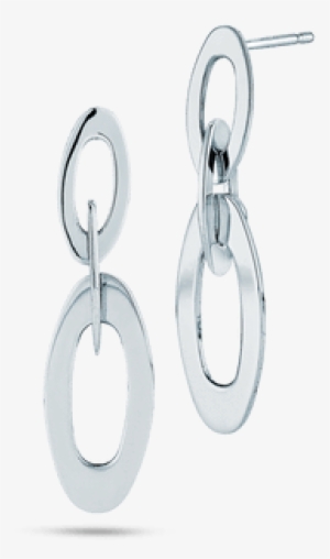 chic & shine white gold mini oval link earrings - earrings
