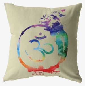 Watercolor Om Pillow - Watercolor Yoga Png