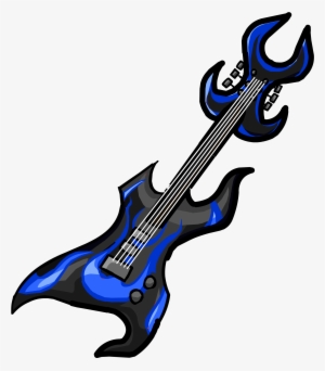 Blue Hard Rock Guitar Icon - Bass Guitar