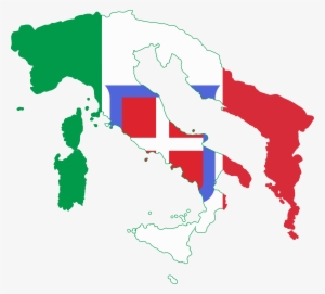 Flag Map Of Greater Italy - Flag Map Of Italy