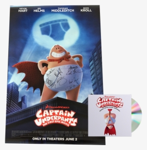 *autographed* Poster Official Soundtrack Cd - Captain Underpants: The First Epic Movie