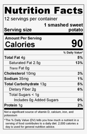 Nutrition Facts Smashed Sweet Potatoes - Thinslim Foods Cloud Cakes Cinnamon, 2pack