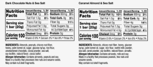 Dark Chocolate Nuts & Sea Salt Caramel Almond & Sea - Mini Dark Chocolate Seasalt Kind Bar Nutrition Label