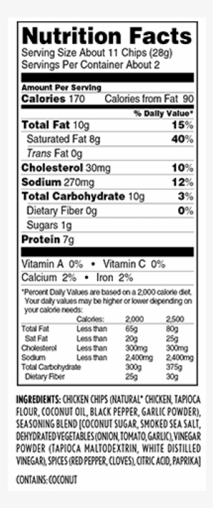 Barbecue Chicken Chips Nutrition Facts & Ingredient - Wilde Chicken Chips Review