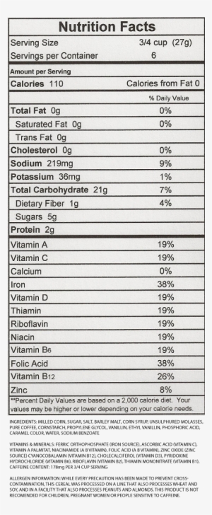 Coffee Cereal Nutrition Facts
