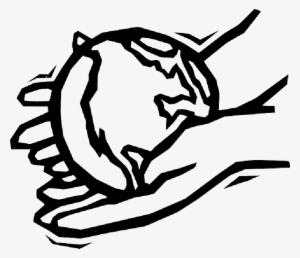 Black, Two, Outline, Globe, World, Earth, Hand, Drawing - Helping Hands Clip Art