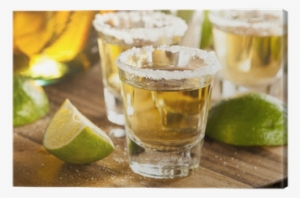 Tequila Shots With Lime And Salt Canvas Print • Pixers®