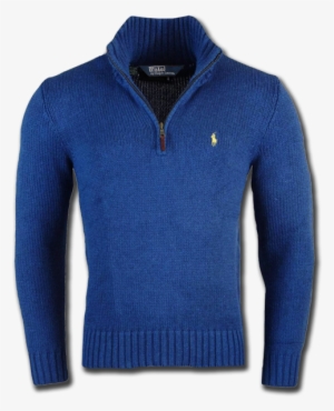 ~ralph Lauren Polo Half Zip Custom Fit Light Blue Sweater - Ralph Lauren Corporation