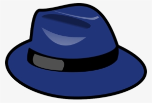 Black, Blue, People, Cartoon, Clothing, Hat, Hats - Fedora Clip Art