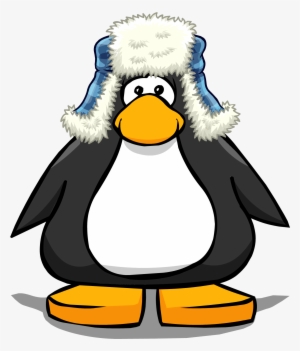 Blue Fuzzy Hat 2 - Penguin With A Horn