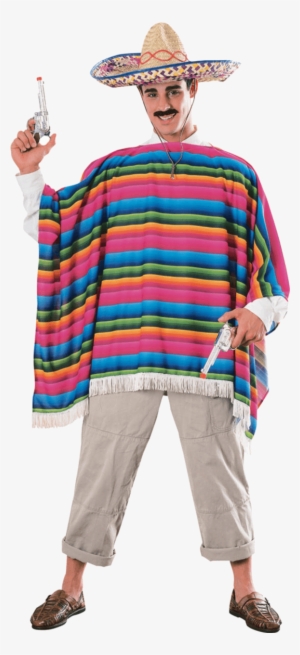 Mexican People Png - Mexican Poncho And Sombrero Adult Costume